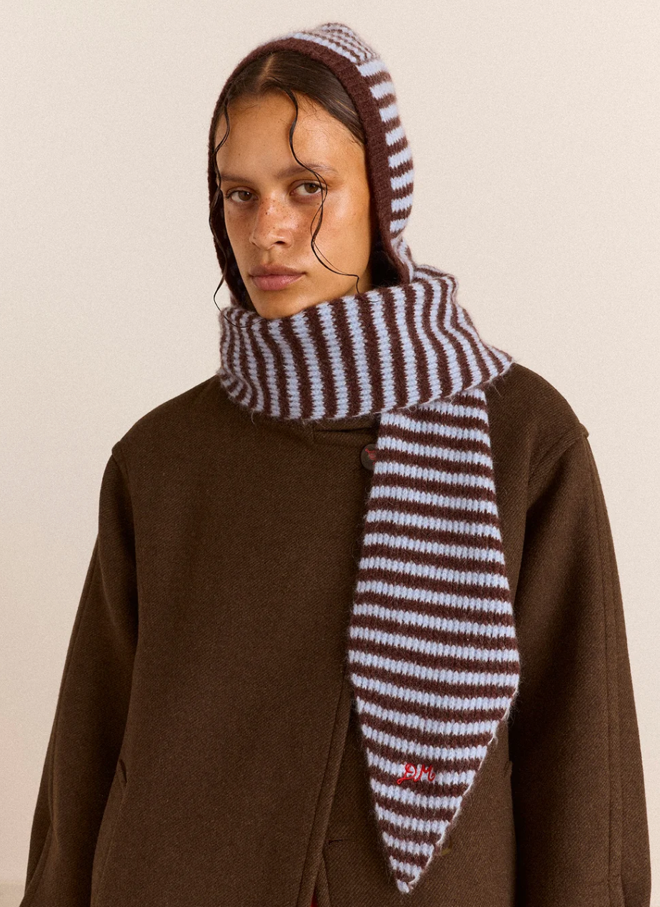 Tie Front Hood, Choco Stripe