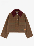 Crop Barn Jacket, Check Twill