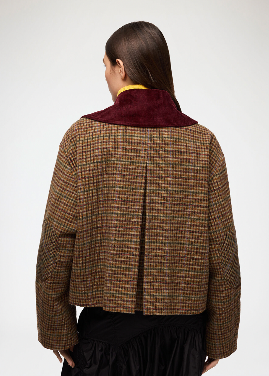 Crop Barn Jacket, Check Twill