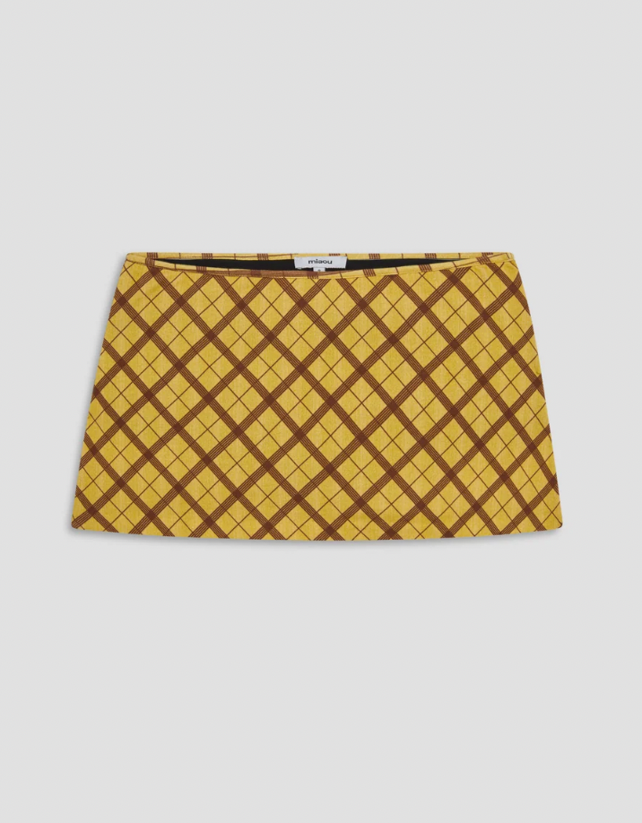 Kira Skirt, Mustard Plaid