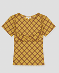 Cara Mini Tee, Mustard Plaid