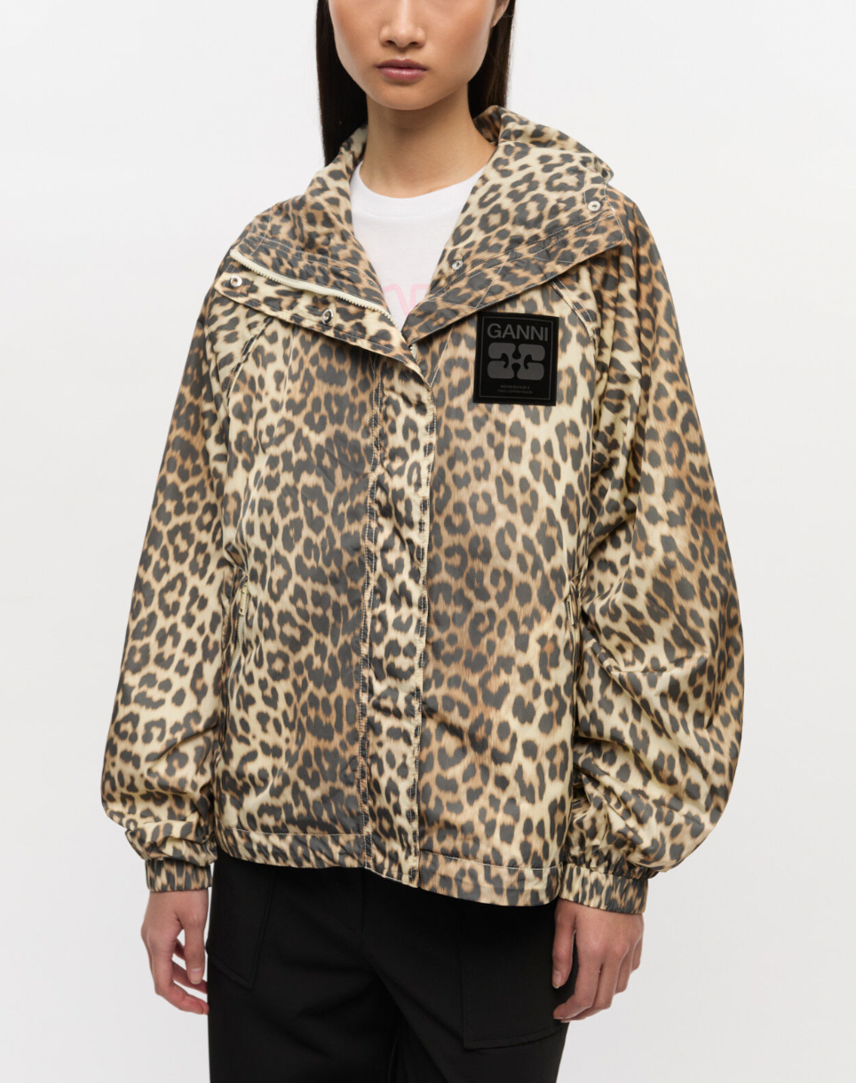 Flyweight Nylon Jacket, Leopard Print