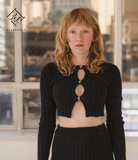 Macau Cardigan, Black Cotton