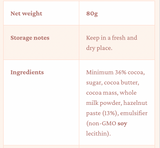 Lavoratti Chocolate Bar, Hazelnut Milk Chocolate