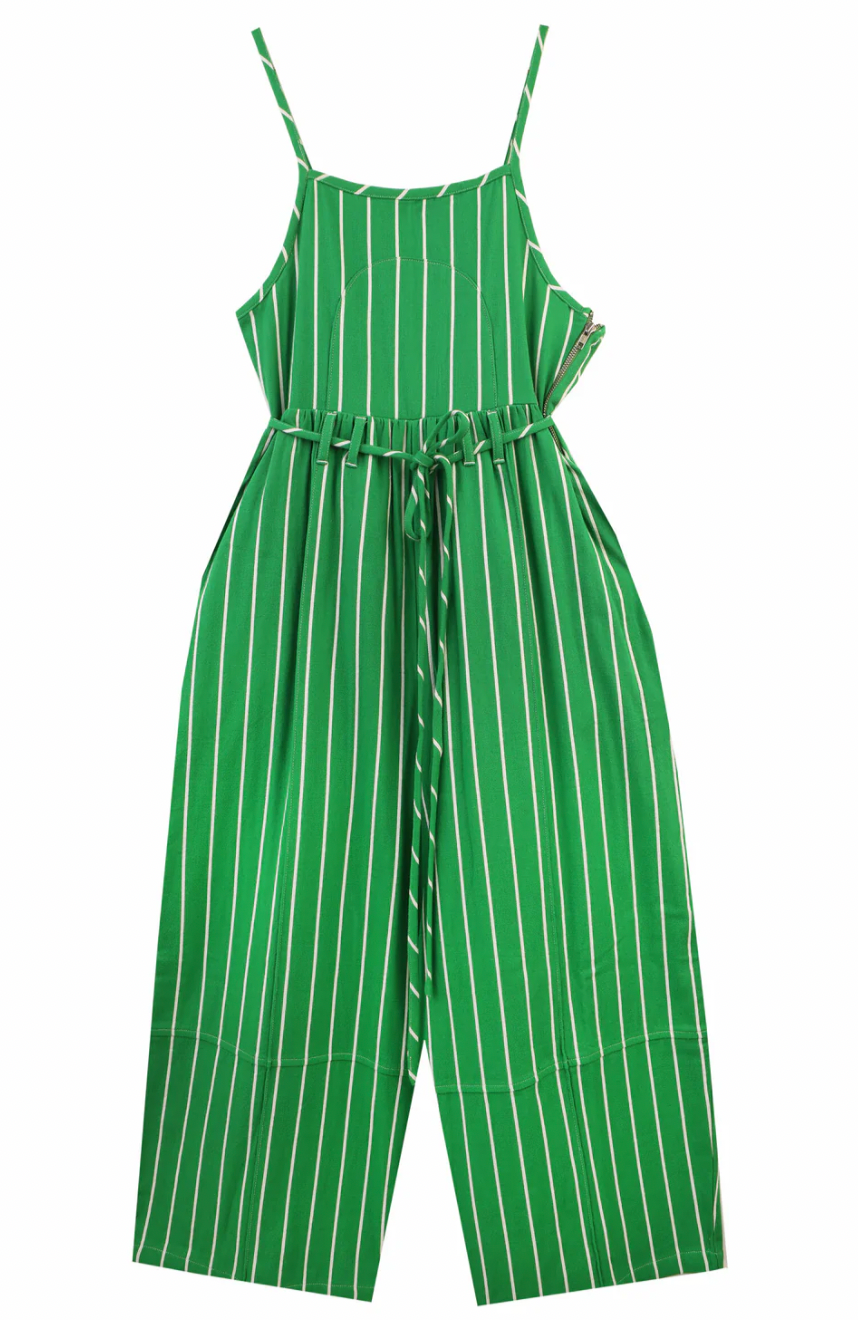 Tomasin Overalls, Green Stripe