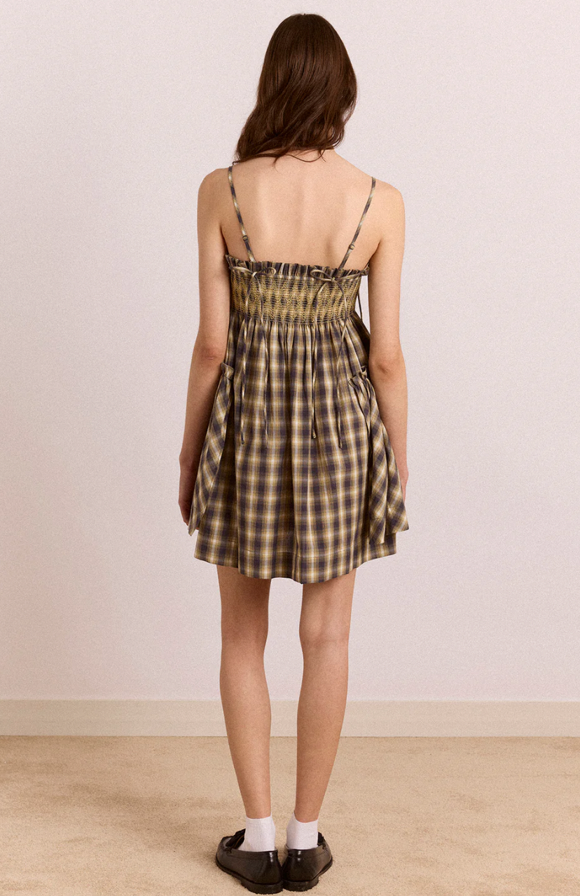 Lilo Mini Dress, Cardamom Check