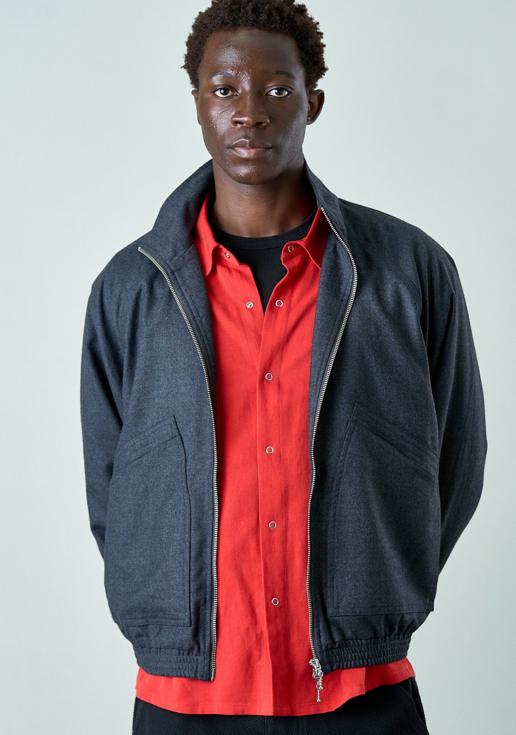 Tenkan Wool Blouson, Charcoal