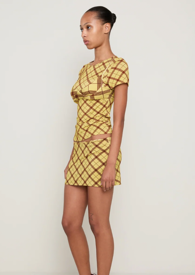 Kira Skirt, Mustard Plaid
