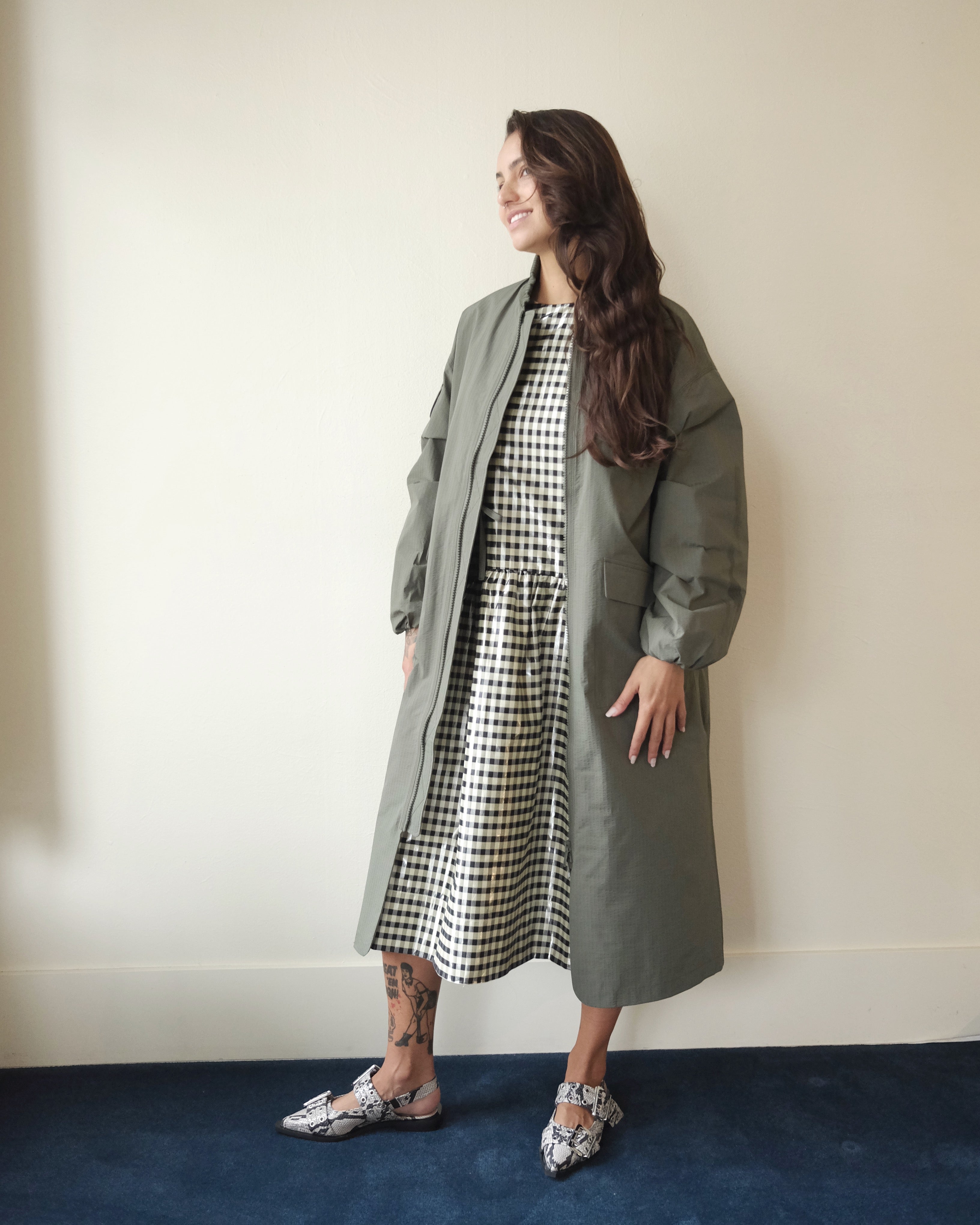 Tech Seersucker Oversize Shell Coat, Beetle Green – Nouvelle Nouvelle
