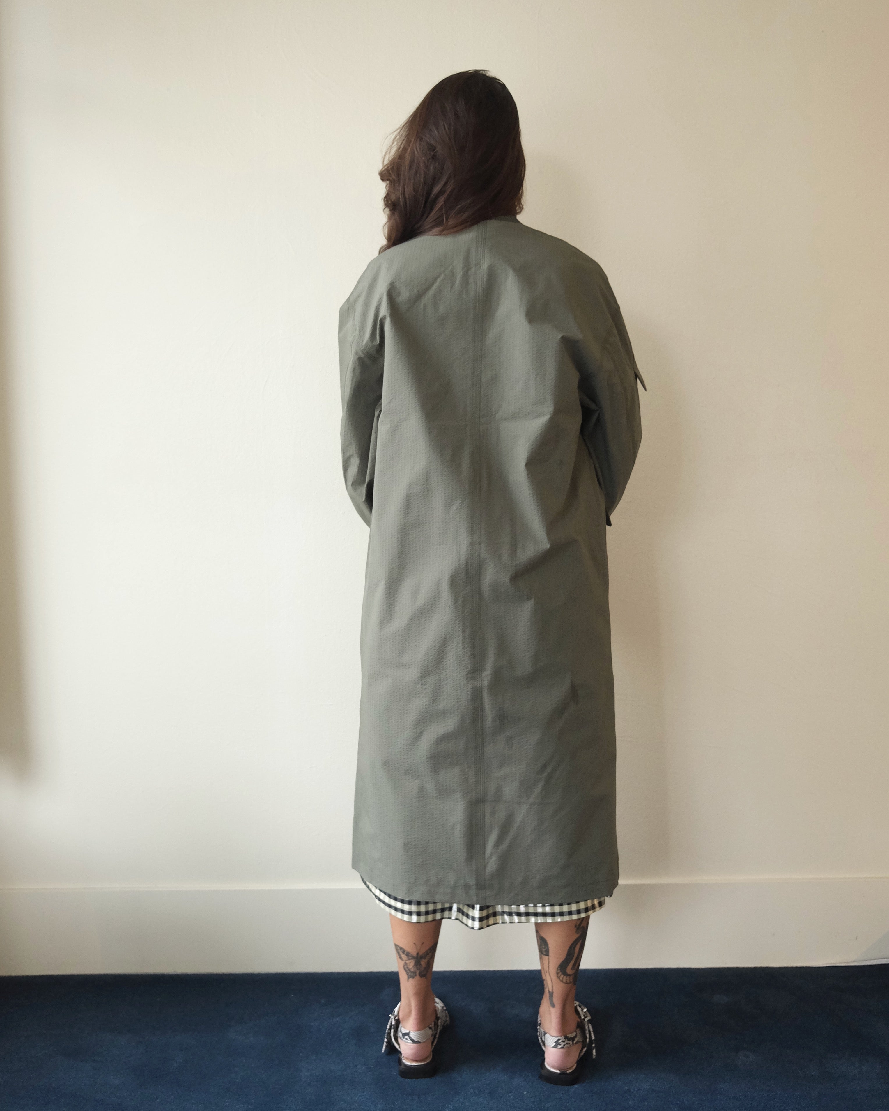 Tech Seersucker Oversize Shell Coat, Beetle Green – Nouvelle Nouvelle