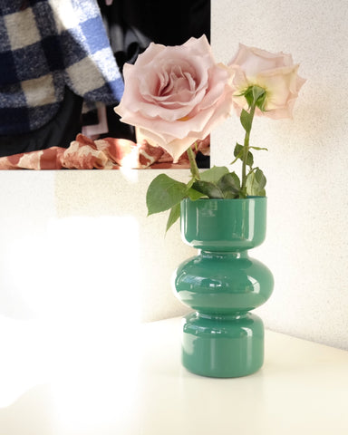 Painted Glass Vase, Jade Green