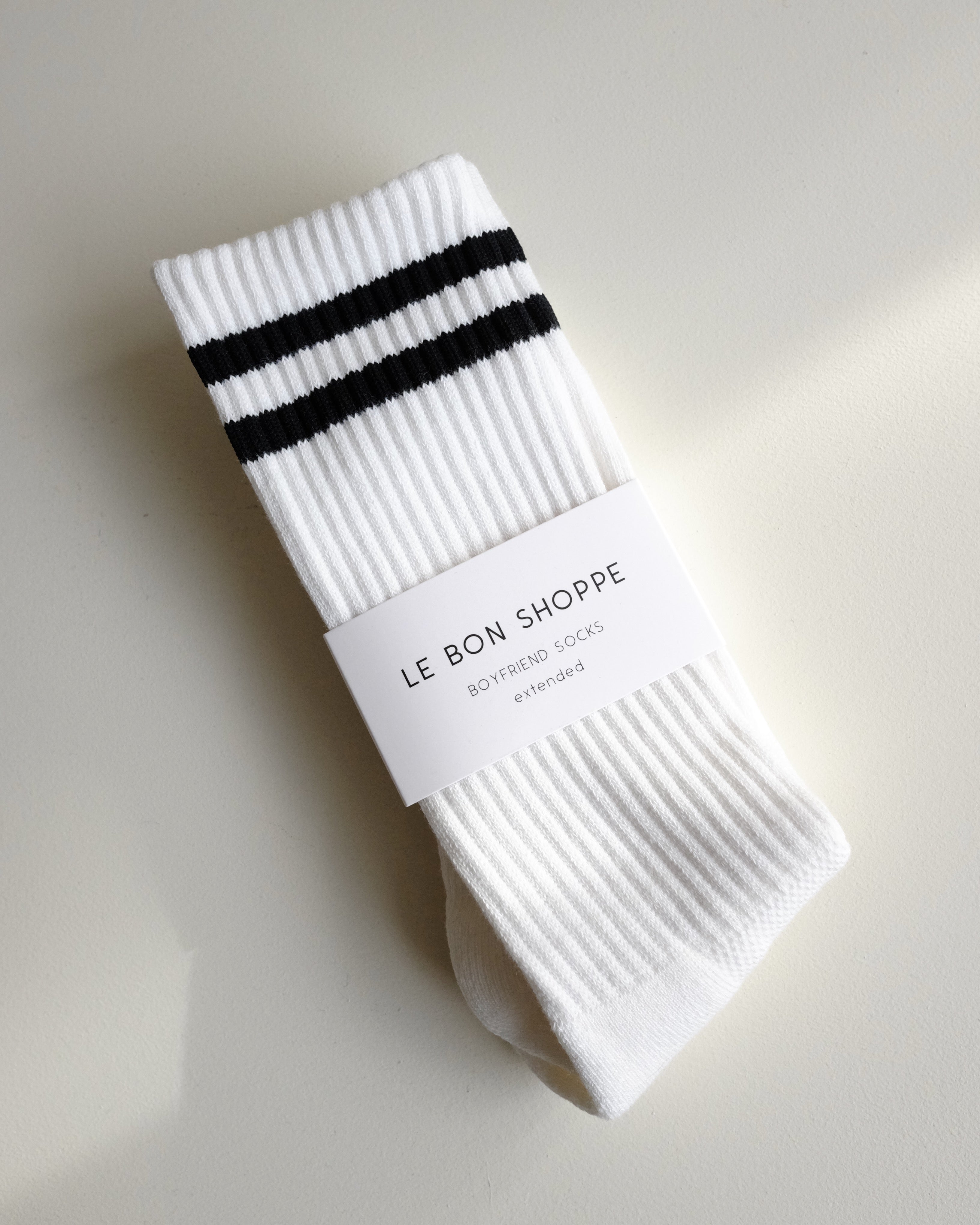 MENS Boyfriend Socks, Classic White