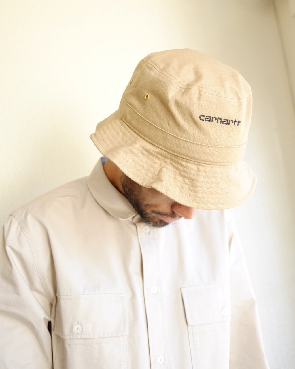 Script Bucket Hat, Dusty Light Brown