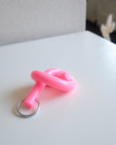 Knot Keychain, Opaque Raspberry