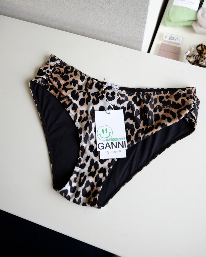 Leopard Mid-Rise Bikini Bottoms