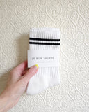 Boyfriend Socks, Classic White/Black