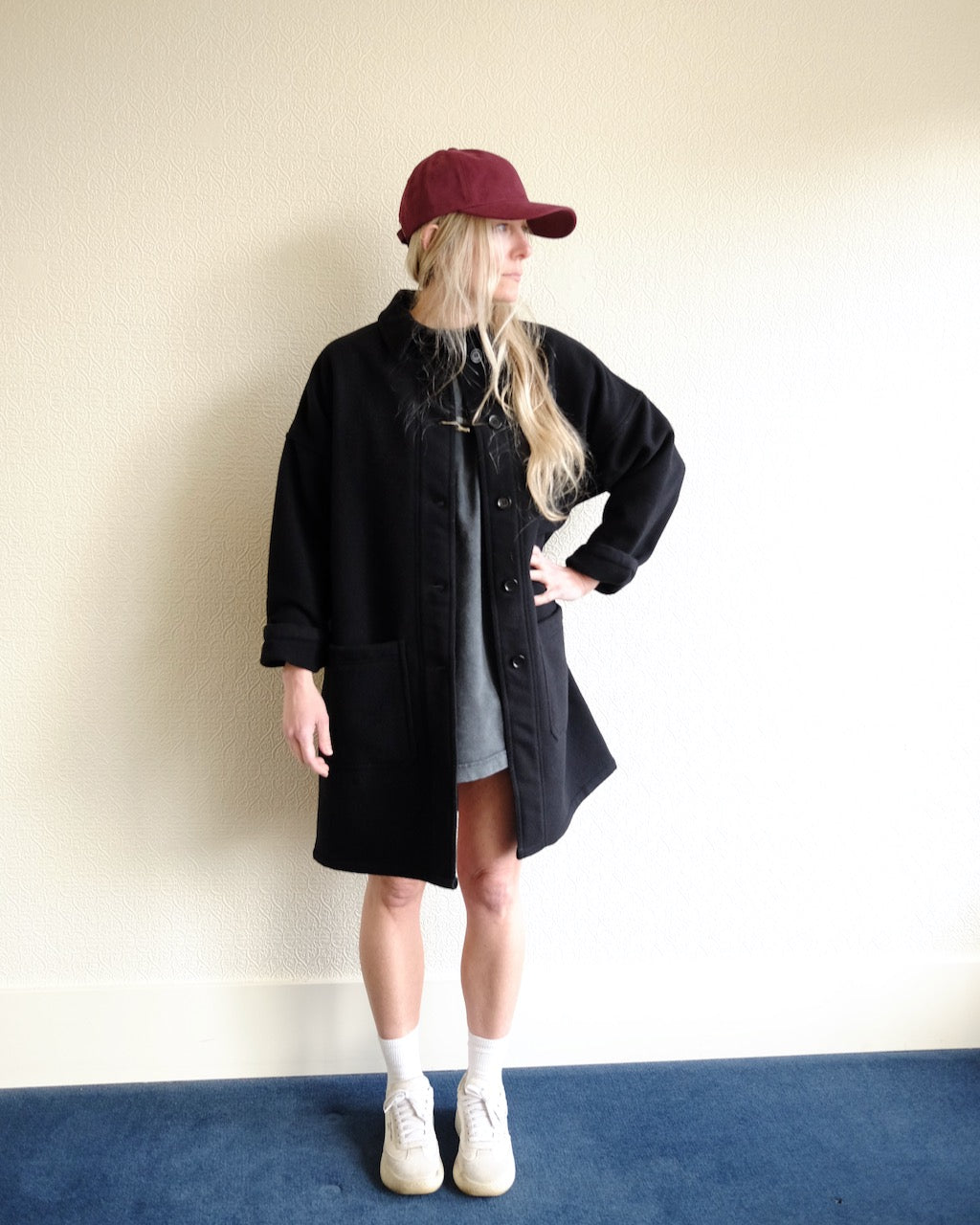 VETRA Melton Wool Coat, Navy