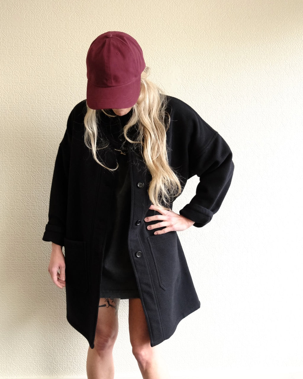 VETRA Melton Wool Coat, Navy
