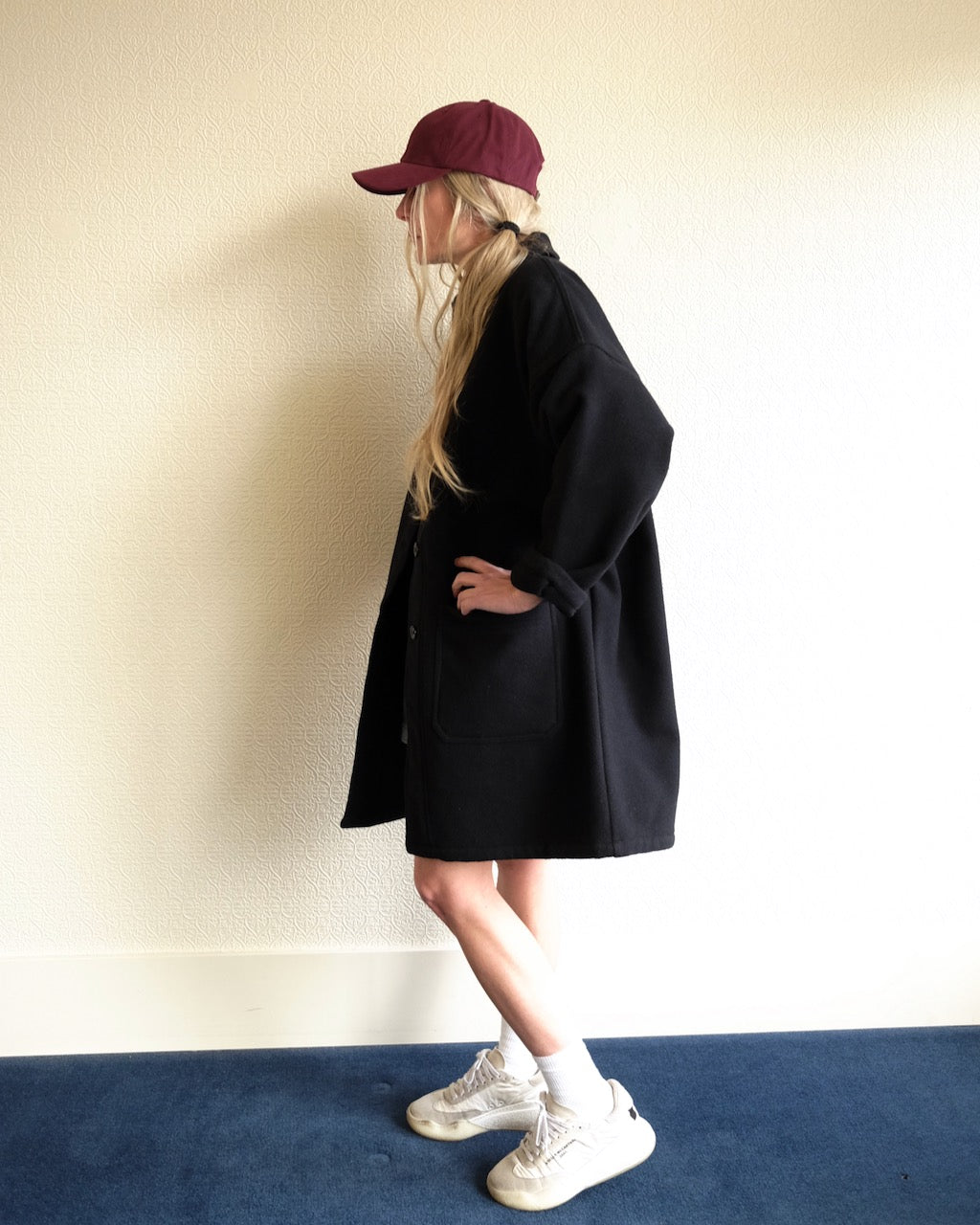VETRA Melton Wool Coat, Navy