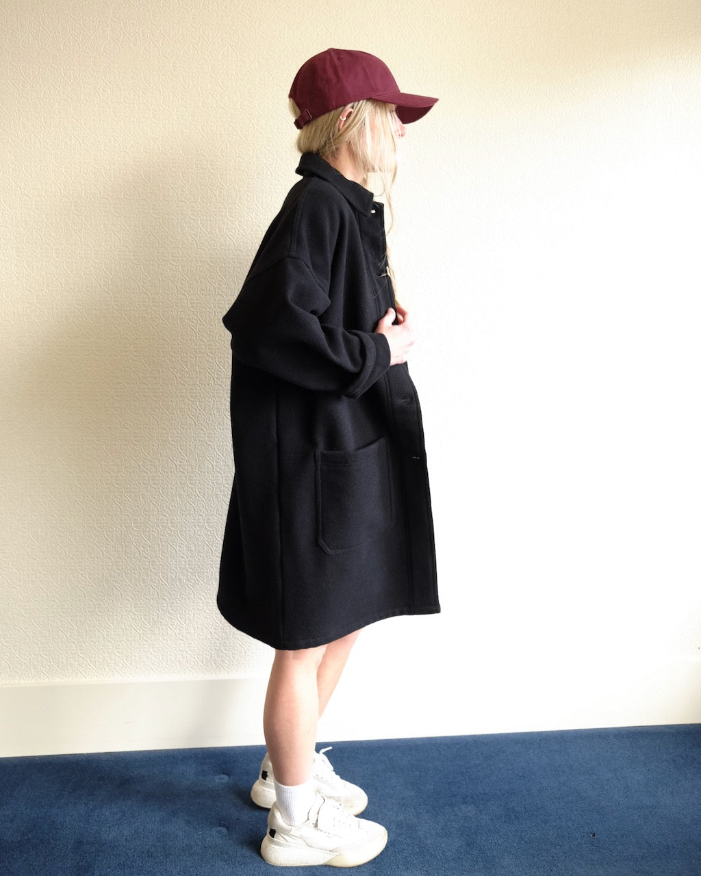 VETRA Melton Wool Coat, Navy