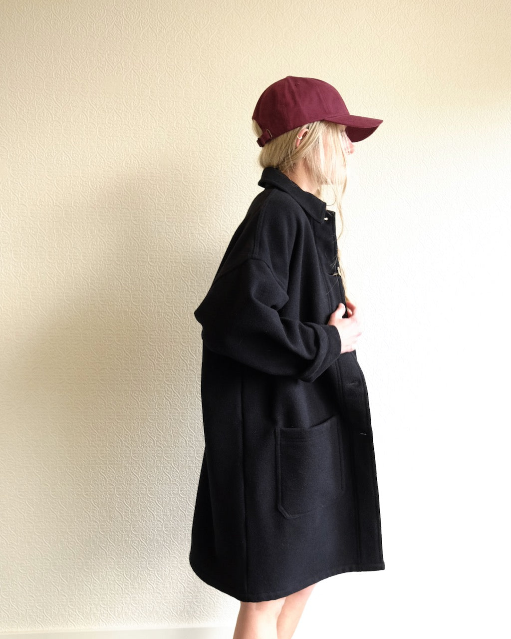VETRA Melton Wool Coat, Navy