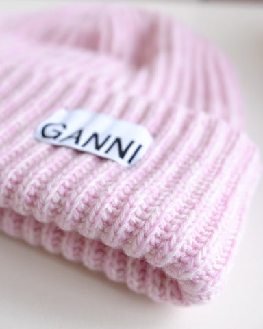 Recycled Wool Beanie, Lilac Sachet