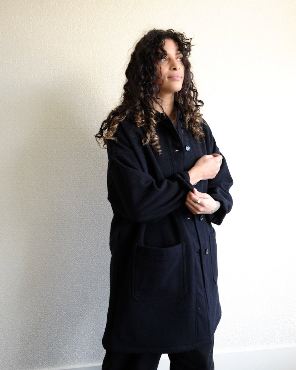 VETRA Melton Wool Coat, Navy