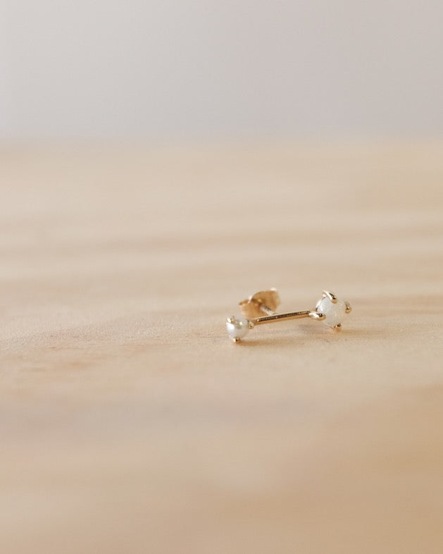 Opal and Pearl Orbit Stud