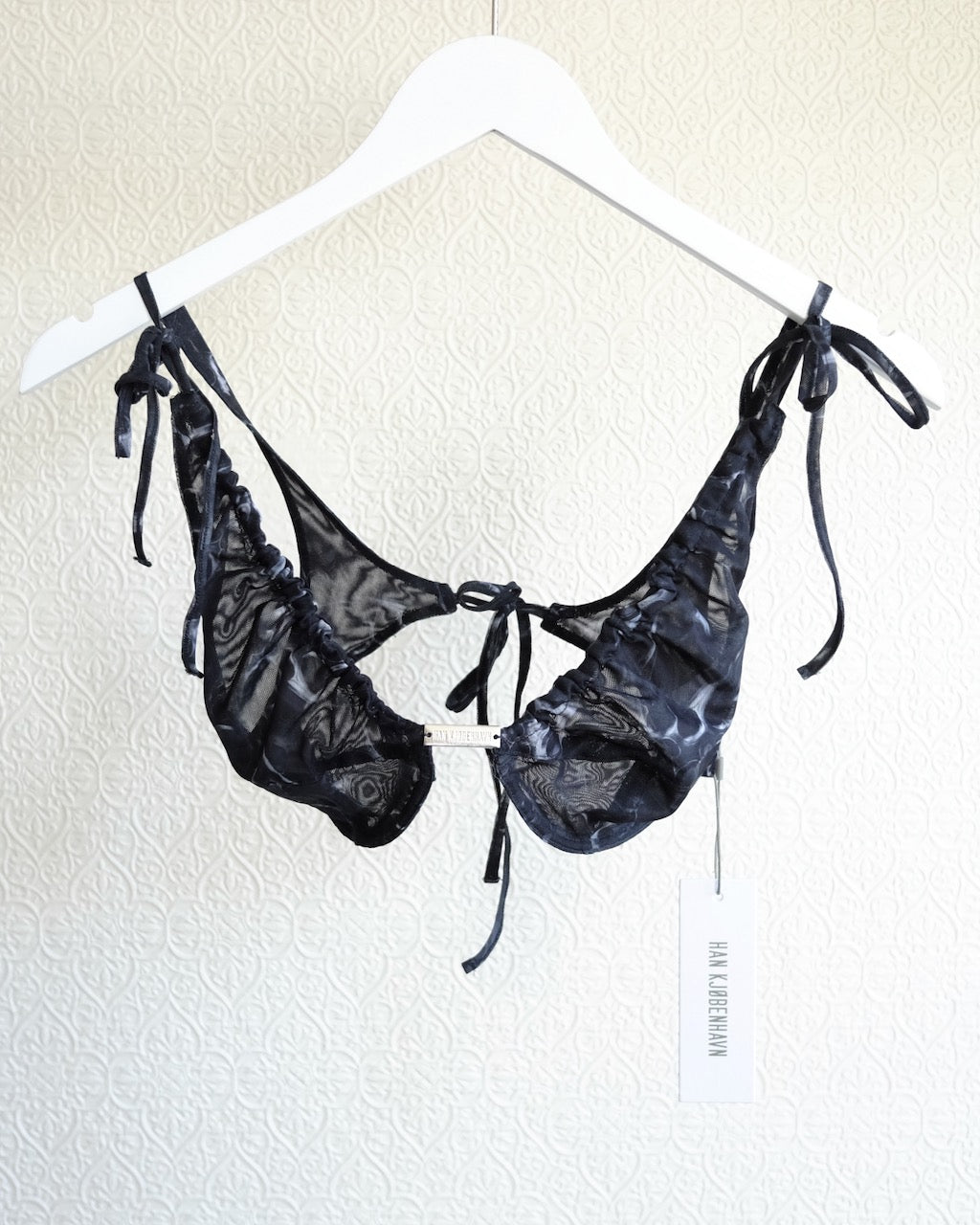 Mesh Bra Top, Silver Print