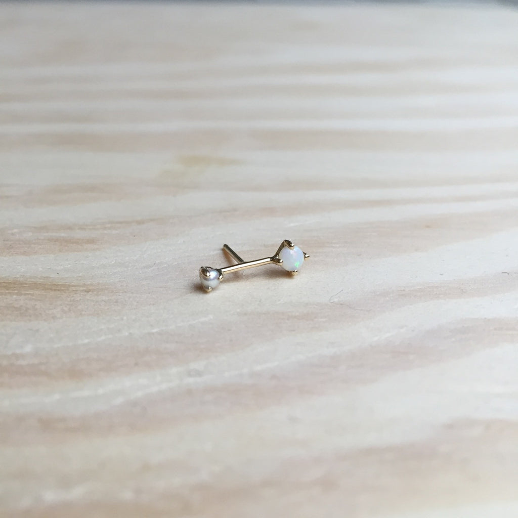 Opal and Pearl Orbit Stud