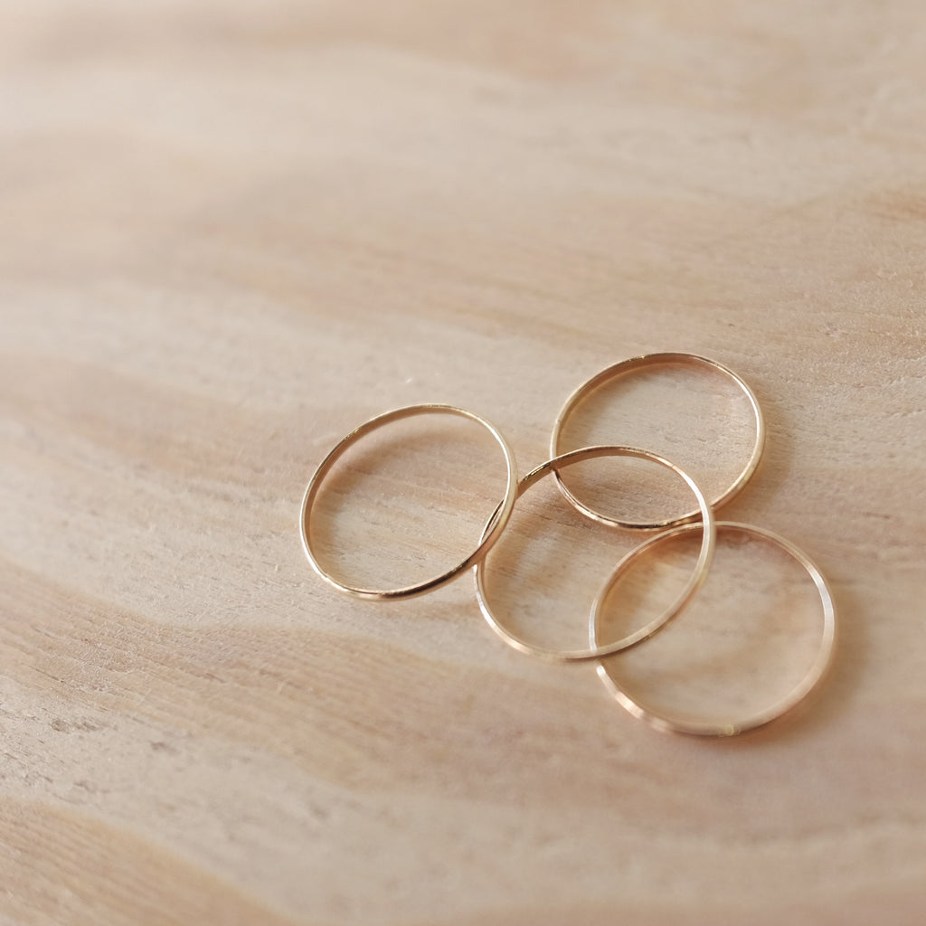 Simple First Knuckle Ring, 14k Gold