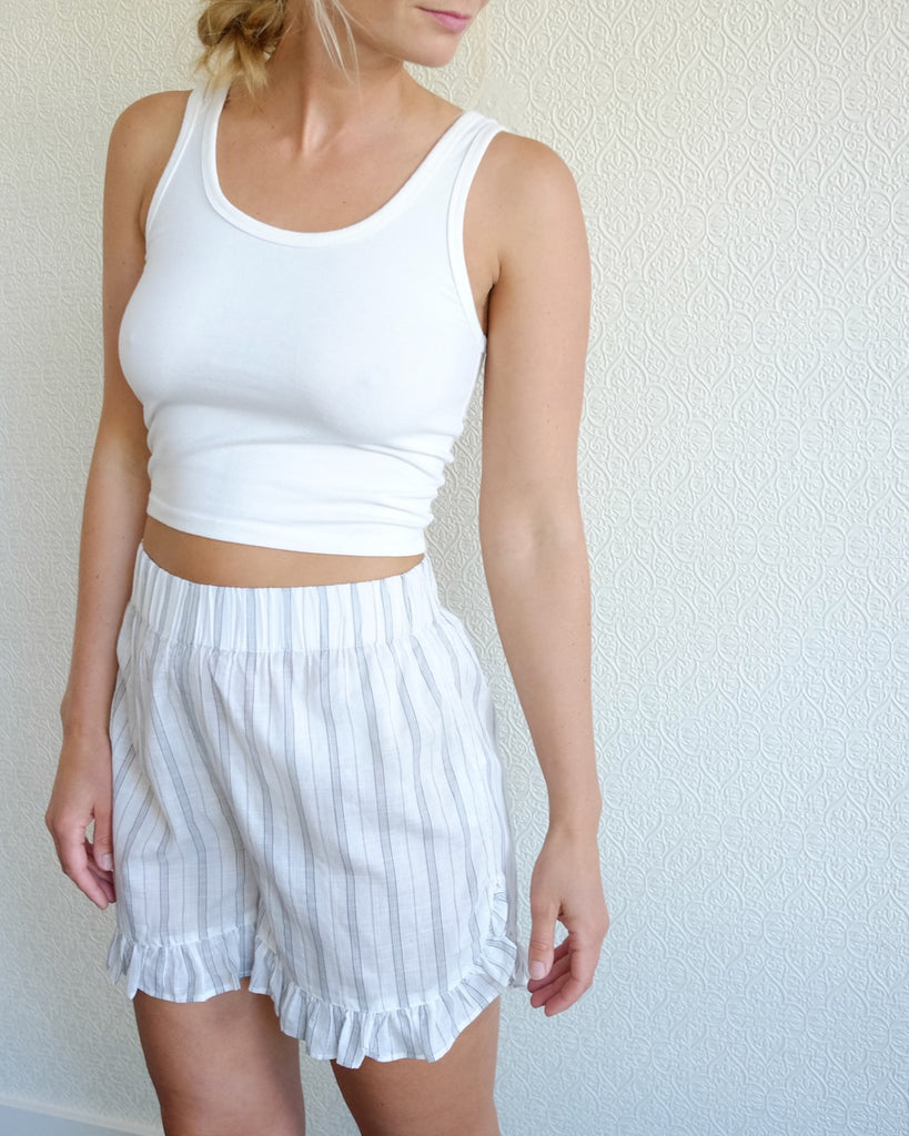 Sporty Tank in Washed White – Gemini
